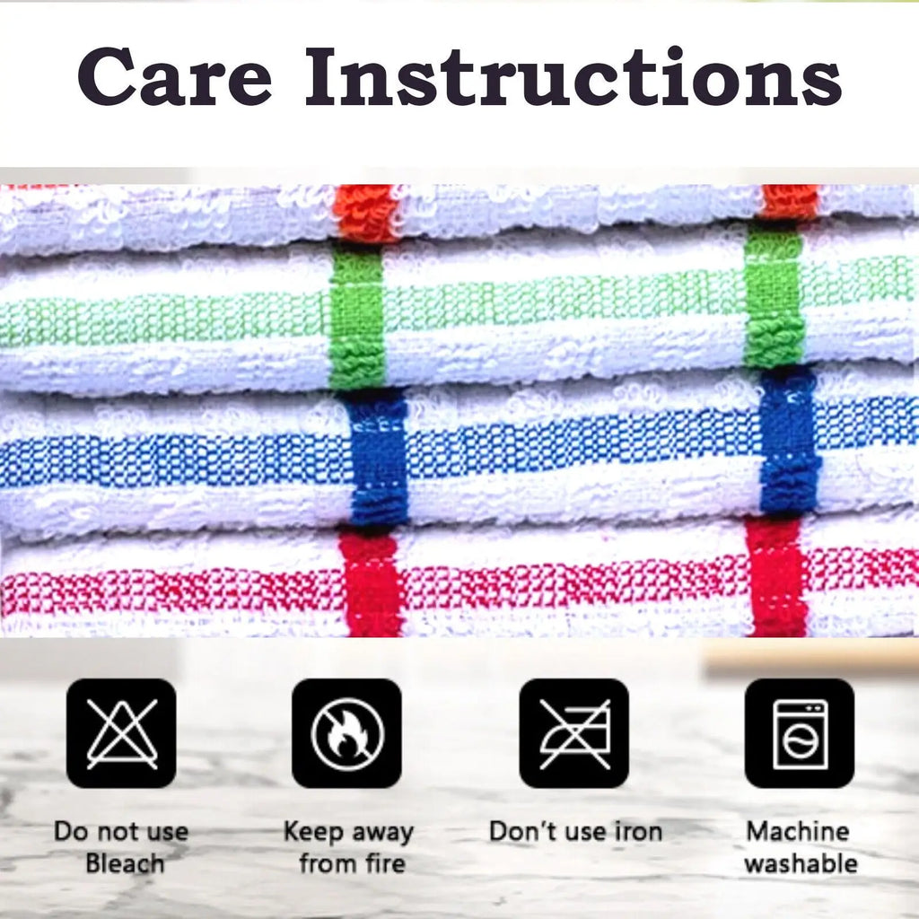 Tea Towels Extra Large 71X41cm Kitchen Towels Set Cleaning Towel Terry Towelling Soft Absorbent Lint Free Kitchen Cloth Dish Towels Assorted colours