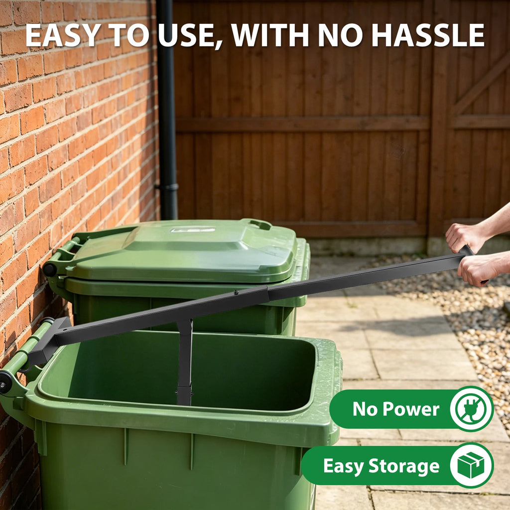 Manual Wheelie Bin Trash Compactor, Carbon Steel Rubbish Press for 120L‑240L Wheelie Bins – Space Saving Recycling Tool, Adjustable 25‑40cm, Rust‑Resistant – EU Warehouse