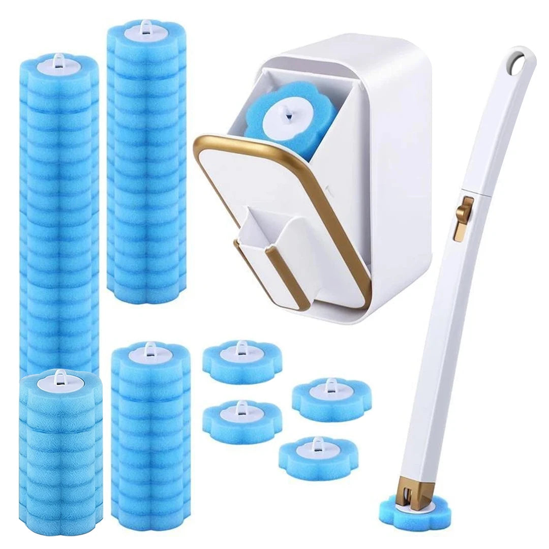 Disposable Toilet Brush Set Toilet Bowl Cleaning System Cleaners with Refills