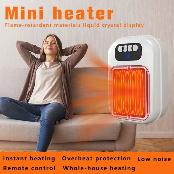 Plug-in Electric Heater, mini Ceramic Bathroom Heater That's Energy-Saving and Quiet, 800W Heater with 12-Hour Timer, Constant Temperature, and Overheat Protection, Suitable for the Bedroom