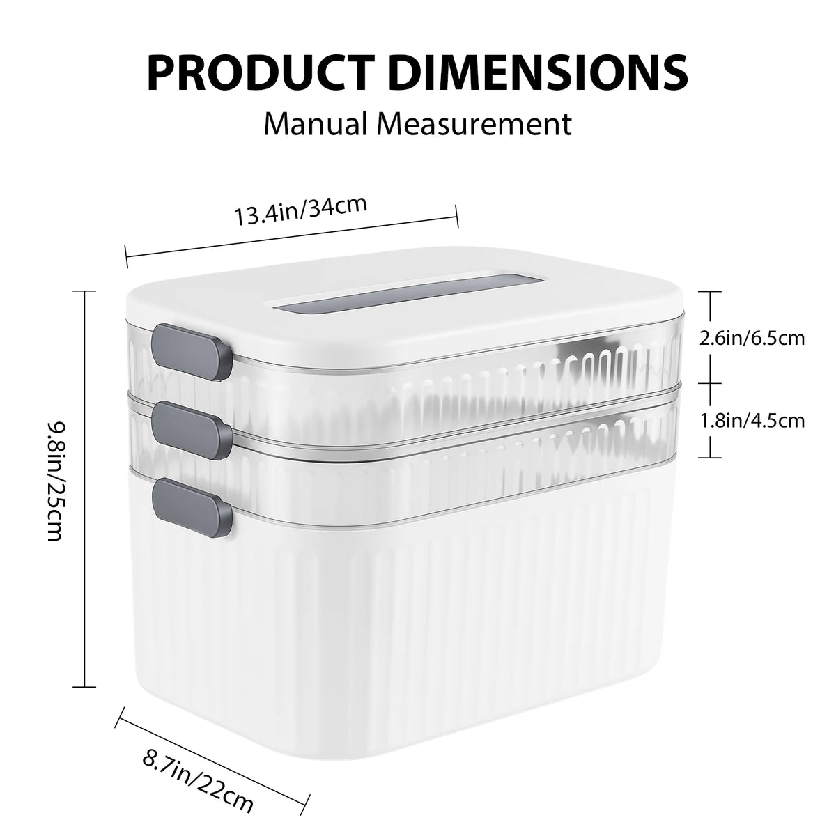 Medicine Storage Box, Large 3-Layer First Aid Boxes, Portable Medicine Boxes, Household Medication Storage Box Medical Organiser for Home Office Car School