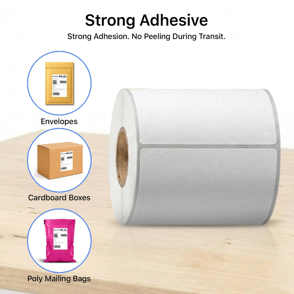 Thermal labels 4x6 Direct Thermal Printer 6X4 500 Labels Roll 100mm x 150mm White Permanent Adhesive Shipping 500 Labels 1 Rolls