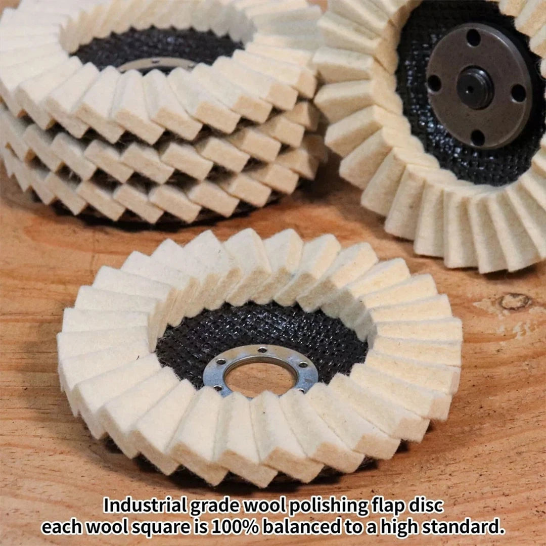 6PCS 125mm Wool Flap Felt Disc Angle Grinder Polishing Buffing Wheels for Metal