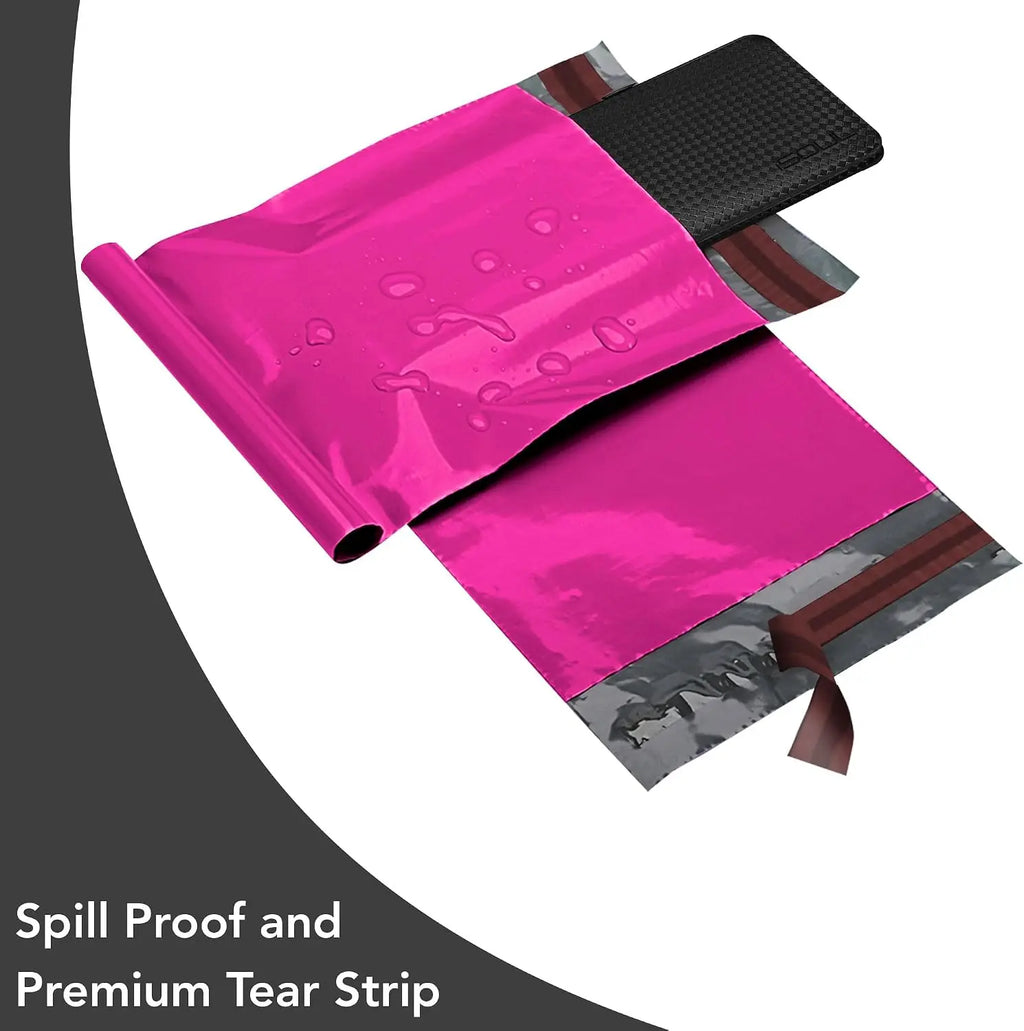 Hot Pink Mailing Bags 2SZ 100 Bags, 25 From Each Poly Postal Envelopes with Secure Peel Seal, Poly Parcel Bags for Clothes, Online Orders, Retail Items, Courier Delivery & Everyday Shipping