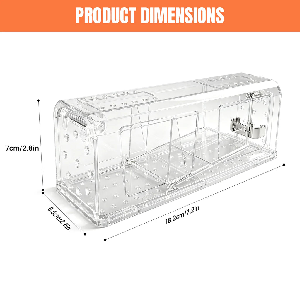 4 X Humane MOUSE Traps for Indoors and Outdoors, Duty Pest Trap for Catch Alive. Pets and Children Friendly. Reusable Rodent Mice Trap. Quick, Effective and Highly Sensitive Catcher