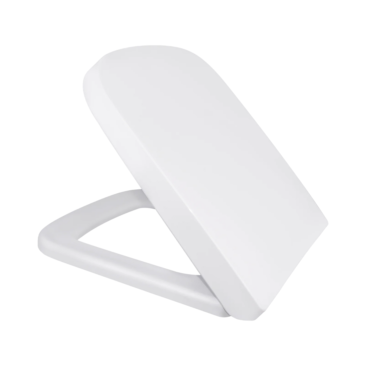 Toilet Seats SquareShaped with Soft-Closing Mechanism Quick-Release Function, Hygienic Toilet Seat Made of Antibacterial, Scratch-Resistant, Easy Installation White