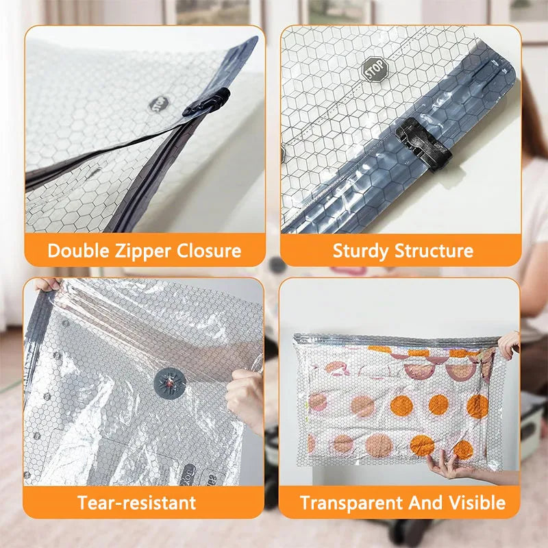 15 Vacuum Storage Bags, 6/9/15 Bags with Electric Air Pump, Wireless Electric Pump Space-Saving Storage Bags, Suitable for Travel and Home Use