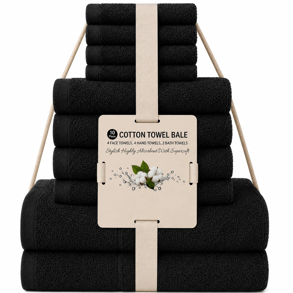 Luxury Egyptian Cotton Towel Bale Set - Ultra Soft, Quick Dry & Highly Absorbent, Premium Hotel & Spa Quality Bath Towels for Bathroom, Gym, Home
