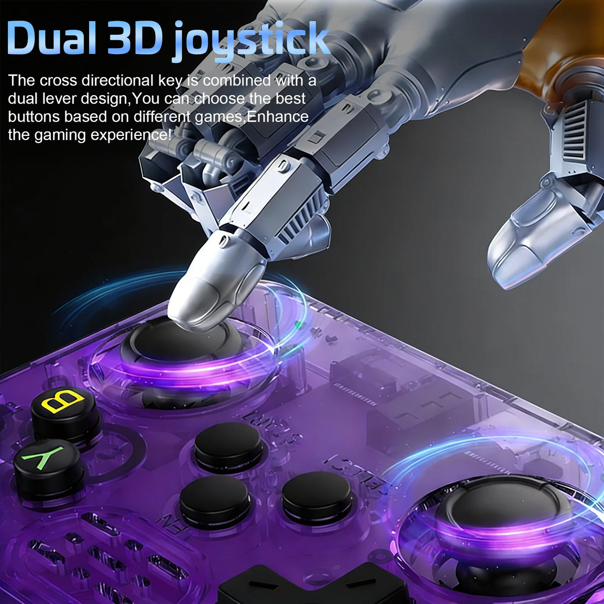 Handheld 128G Retro Game Console, Support Massive Classic Video Games, Reliving the days of childhood, Portable Mini Gaming Console(Purple)