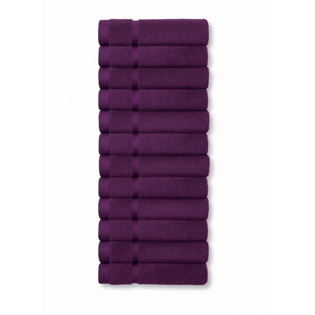 12X 100% Prime Egyptian Cotton Face Cloths - 500 GSM Super Soft Absorbent Bathroom Wash Cloths Flannels 30cm x30cm