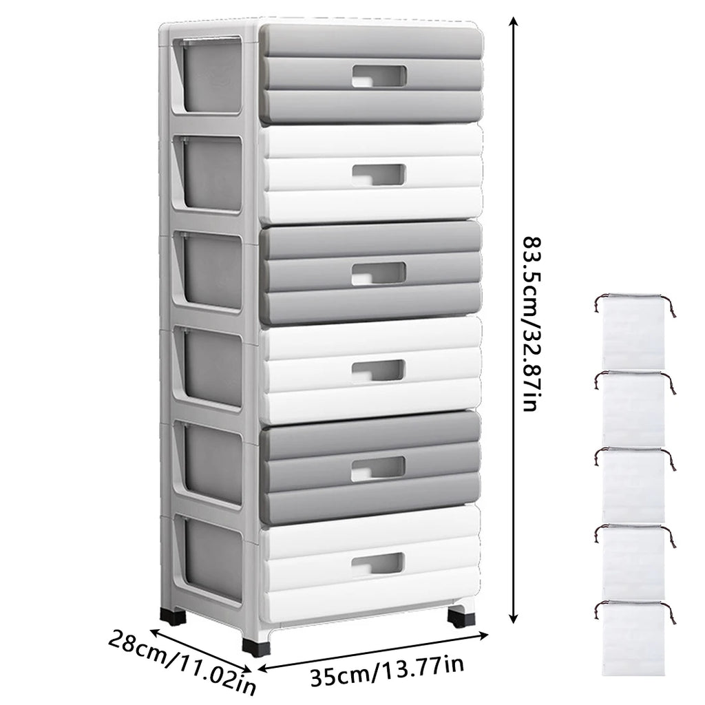 5 Drawer Plastic Storage Organizer, for Clothes Books Bedroom, Easy Assemble
