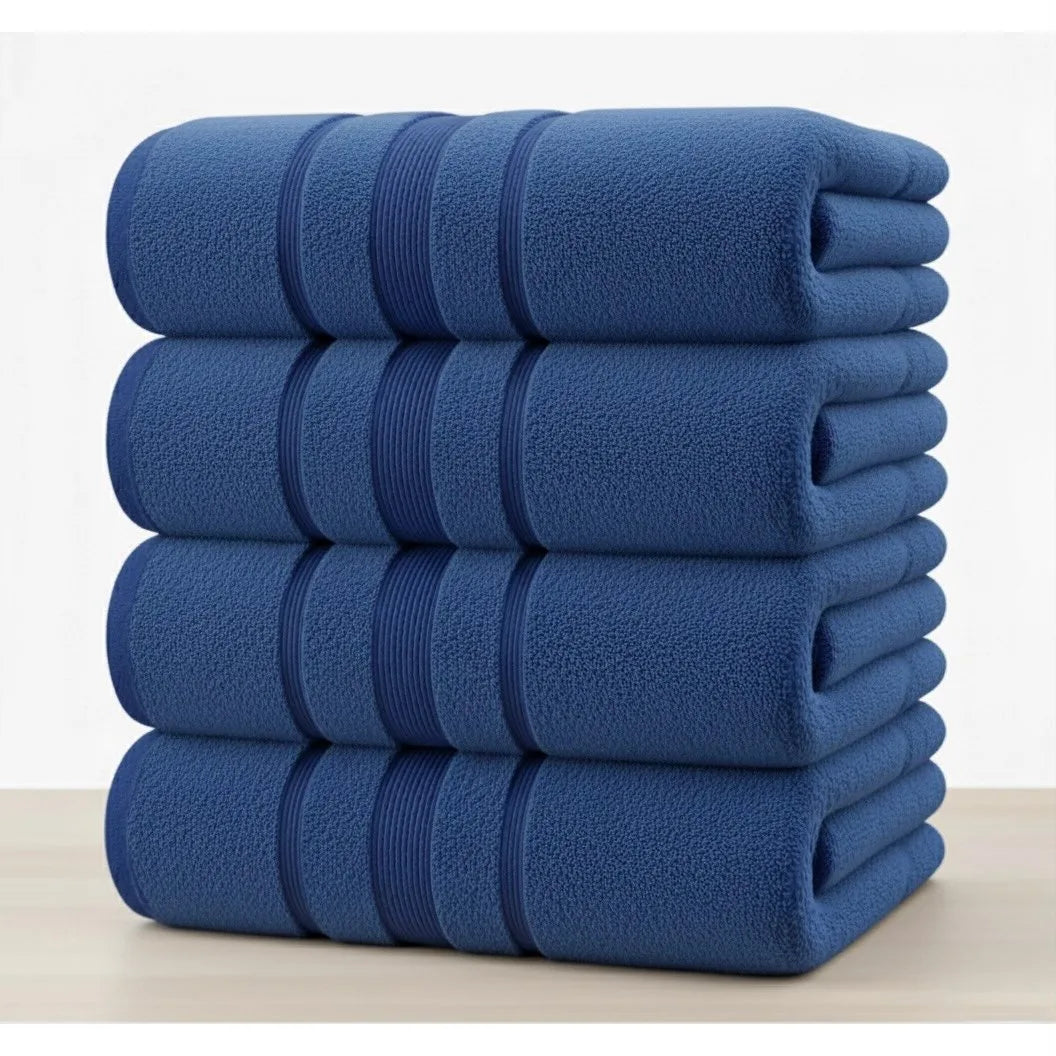 Pack of 4 Bath Sheets 70× 155 cm – 100% Pure Cotton Extra Large Bathroom Towel Set, Super Soft, Highly Absorbent, Quick Dry, Hotel Quality Bath Towels for Home, Gym & Spa