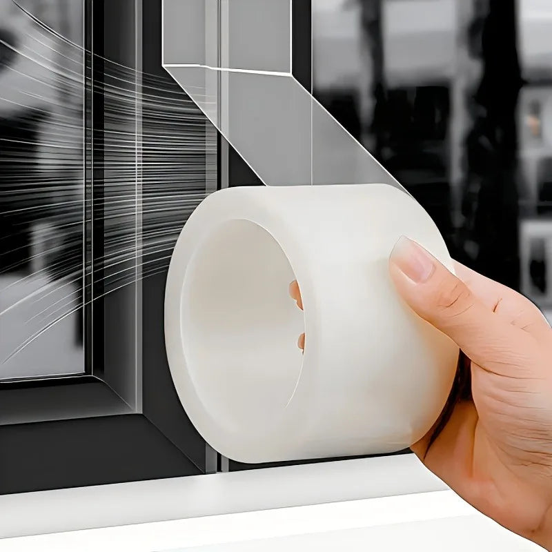 10m Window Sealing Tape Transparent Self Adhesive Draft Stopper for Doors Windows Glass Gaps Windproof Waterproof Soundproof