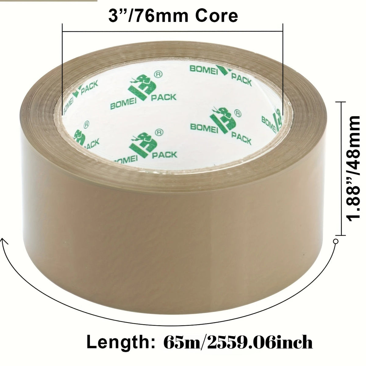 5pcs 65M Industrial Grade Heavy-Duty Packaging Tape, 48MM Wide, Strong Adhesive, OPP Material, Used for Box Sealing, Movement, Transportation, Schools, Offices, Homes, Factories - Durable, Reliable, Christmas Gift - Brown