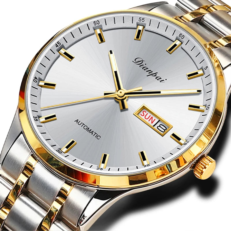 Dianpai Classic Business Men's Fully Automatic Stainless Steel Mechanical Movement Men's Night Light Versatile Watch