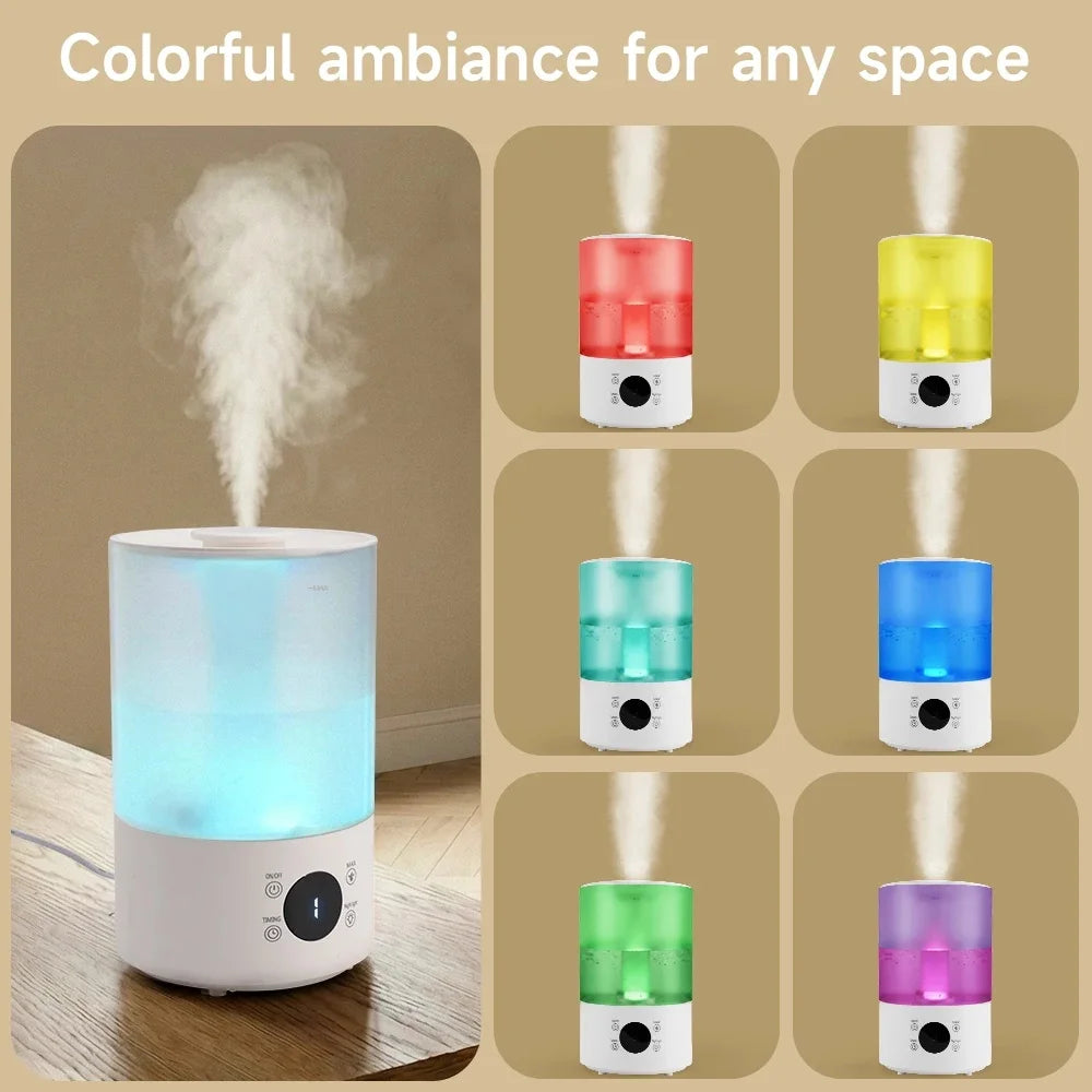 4L Large Capacity Air Humidifier with Remote Control Timer 300ml/h Plant Mist Aroma Diffuser for Home Office, Top Fill Humidifier