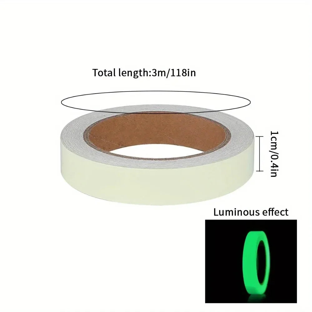 Glow in The Dark Stair Tape Fire Warning Stickers Green Fluorescent Tape Anti Collision Luminous Safety Home Decor Stickers