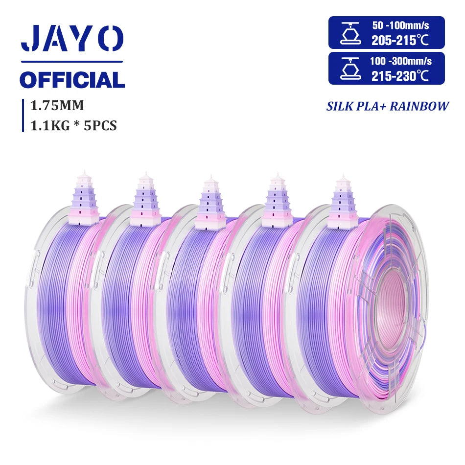 JAYO Rainbow 3D Printer Filament 1.75mm PLA / Silk PLA / PLA Transparent Rainbow 3D Filament