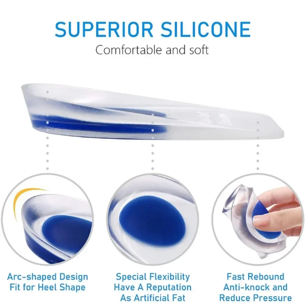1 Pair Silicone Gel Insoles Men Women Heel Spurs Pain Relief Treatment Heel Insoles Foot Massager Care Shoe Pad Foot Care Tool