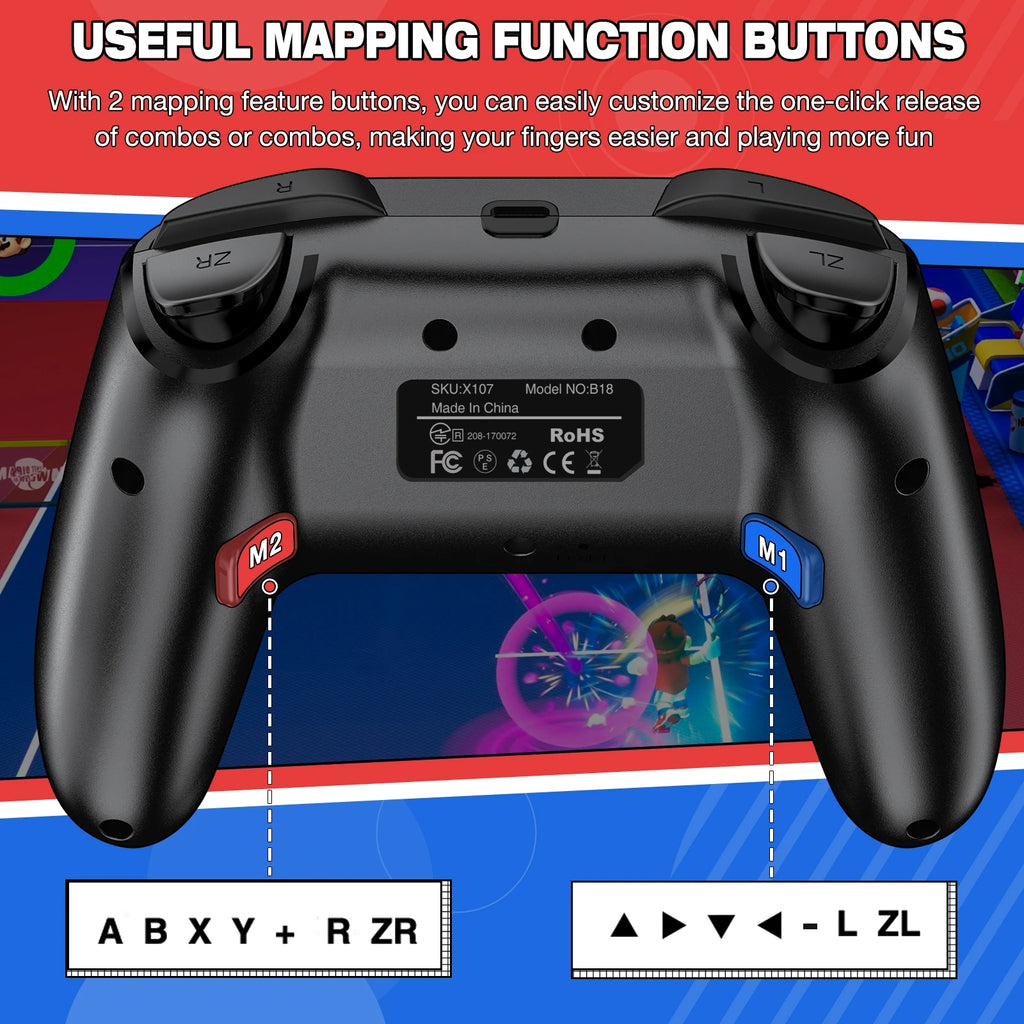 BEBONCOOL Wireless Controller For Nintendo Switch/OLED /Lite/Android/IOS Programmable Switch Gamepad PC Controllers With Wake-Up