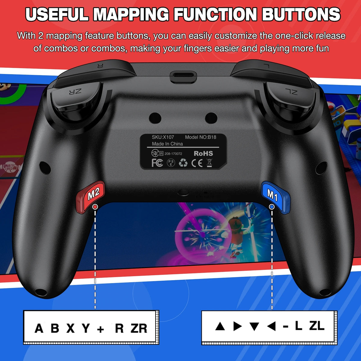 BEBONCOOL Wireless Controller For Nintendo Switch/OLED /Lite/Android/IOS Programmable Switch Gamepad PC Controllers With Wake-Up