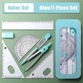 7-Piece Compass and Ruler Set Student Ruler Set Cute Rriangle Ruler Set Exam Specific Ruler Box Set Ruler Set School Starts