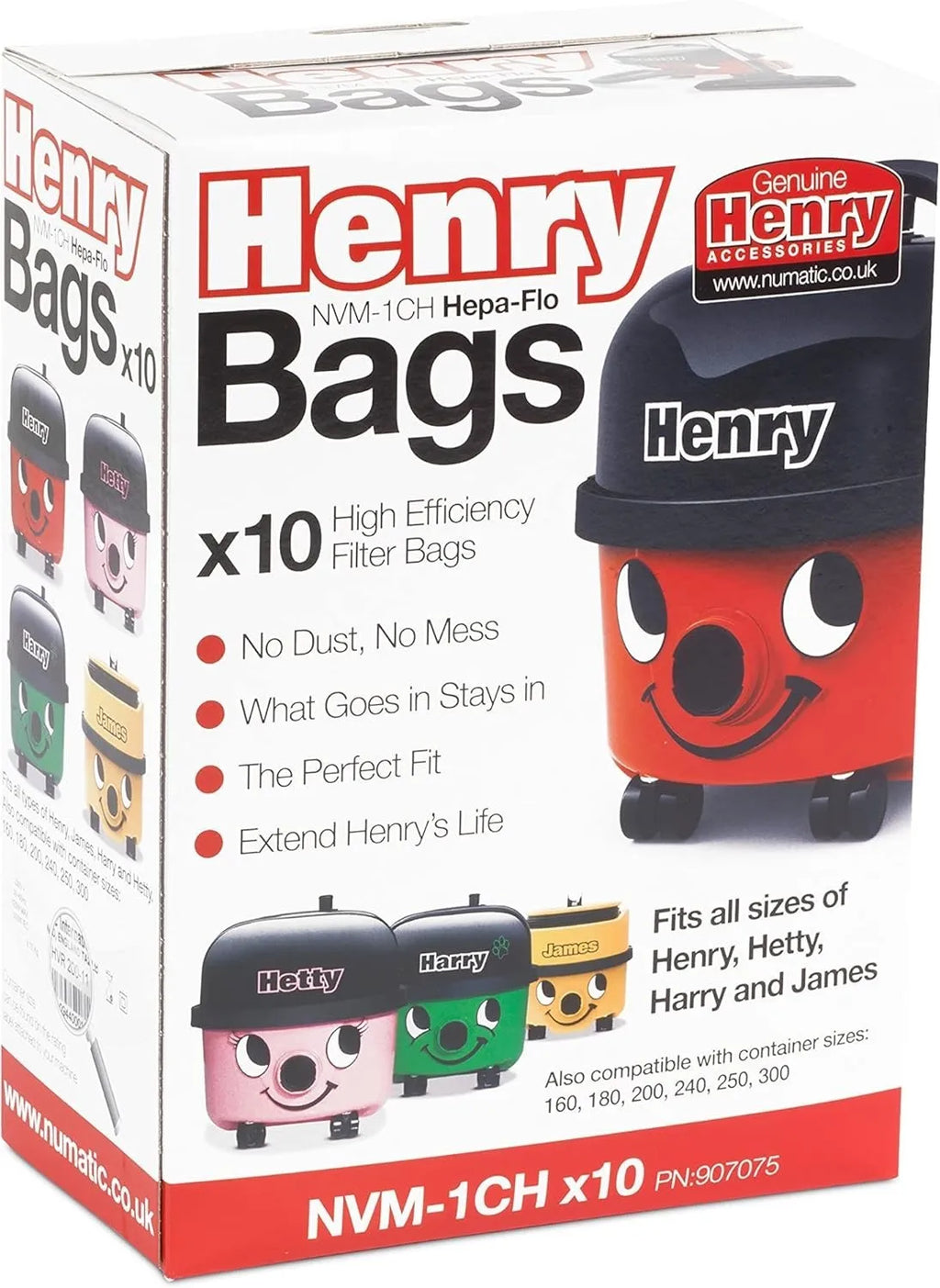 Avern Genuine Numatic Hepa-Flo Hoover Bags Henry Hetty NRV Vacuum Cleaner Dust B