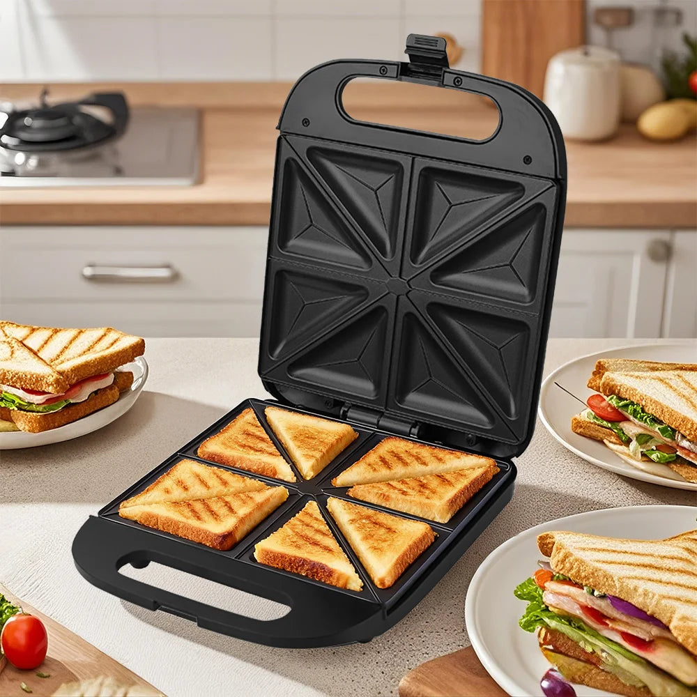 Multifunctional Home-use Sandwich Breakfast Machine with Double-sided Heating Stainless Steel Non-stick Baking Plate Easy Clean Portable Bread Maker for Home Kitchen Clearance Sale UK Stock