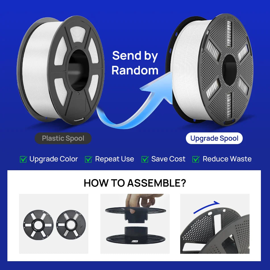 JAYO PLA Filament 1.75MM Reuse Spool 3D Printer Filament PLA For FDM 3D Printers Printing Smoothly 3D Filament 5Rolls/set
