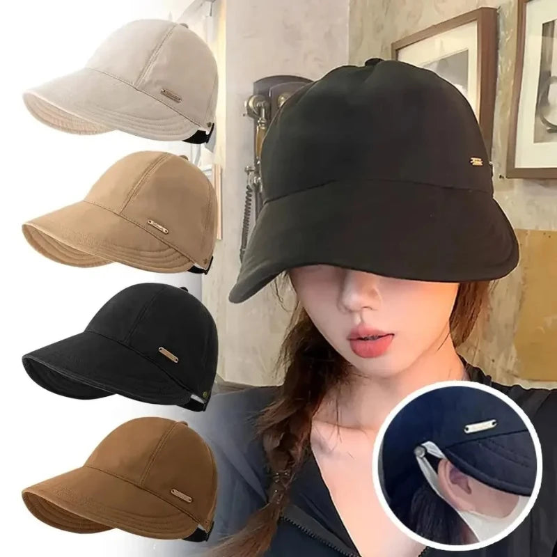 1Pc Women UV Sun Protection Baseball Cap Summer Fashion Sunscreen Wide Brim Adjustable Sun Hat for Girl Outdoor Hiking Fishing