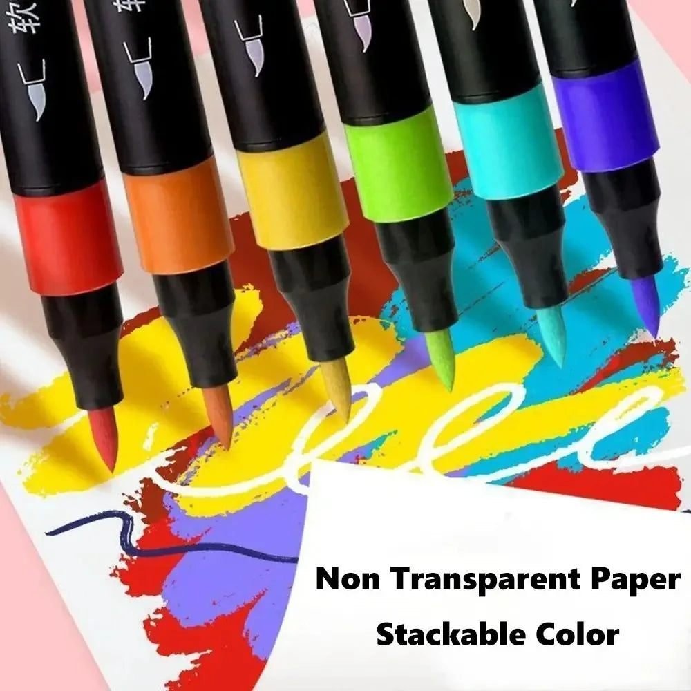 120 Colors Acrylic Markers, Soft Head Paint Marker Pen, Non-toxic Watercolor Ink Pen, Multi-surface Painting Marker, Stone Glass Plastic Fabric DIY Graffiti Pen, Art Drawing Marker Set, Waterproof Acrylic Paint Pen, Permanent