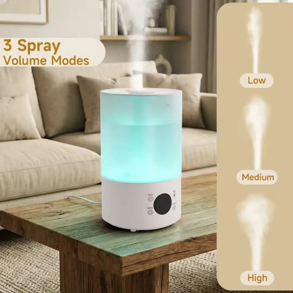 4L Large Capacity Air Humidifier with Remote Control Timer 300ml/h Plant Mist Aroma Diffuser for Home Office, Top Fill Humidifier