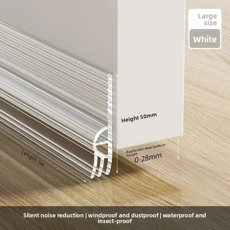 1M Door Bottom Sealing Strip Windproof Dust Stopper Guard Rain Weatherstrip Noise Reduction Insulator Sealer Home Hardware