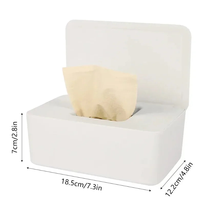 Dustproof Wet Tissue Box with Lid Baby Nappy Wet Tissue Storage Holder Dispenser for Home Car Office Paper Tissue Organizer