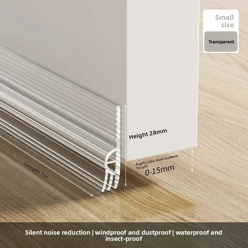 1M Door Bottom Sealing Strip Windproof Dust Stopper Guard Rain Weatherstrip Noise Reduction Insulator Sealer Home Hardware