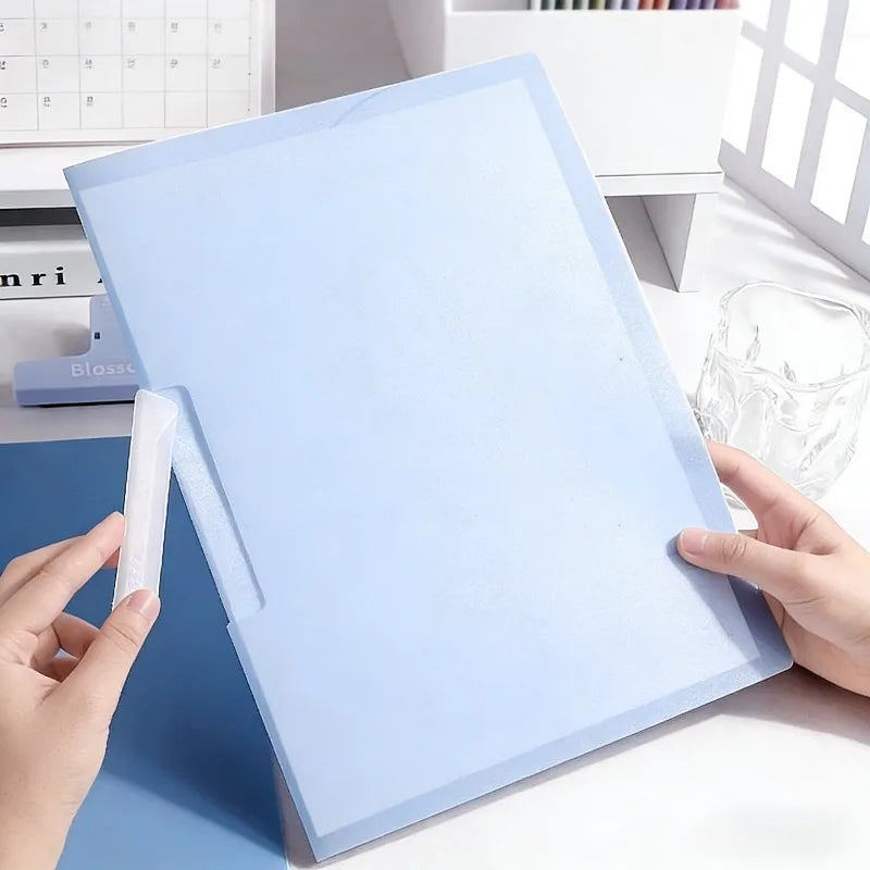 5Pcs Gradient Color Folder Rotating Side Opening Buckle for Test Paper Document Storage Office School Student Organizer