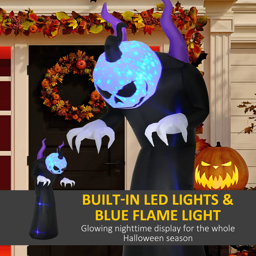 Outsunny 7' Inflatable Halloween Ghost with Horns Lighted Outdoor Decoration