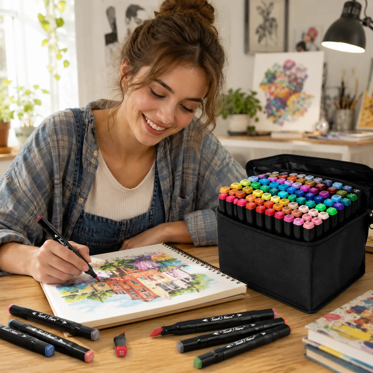 80 Colours Acrylic Marker Set Permanent Dual‑Tip Paint Markers DIY Graffiti Sketching Art Craft Supplies