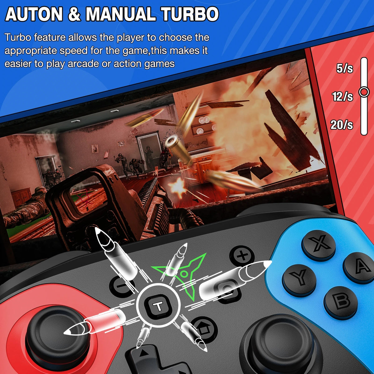 BEBONCOOL Wireless Controller For Nintendo Switch/OLED /Lite/Android/IOS Programmable Switch Gamepad PC Controllers With Wake-Up