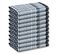 A & B TRADERS Wonderdry Tea Towels Kitchen Pack Of 10, Cotton Absorbent Long Lasting Catering Bar Towel (Black)