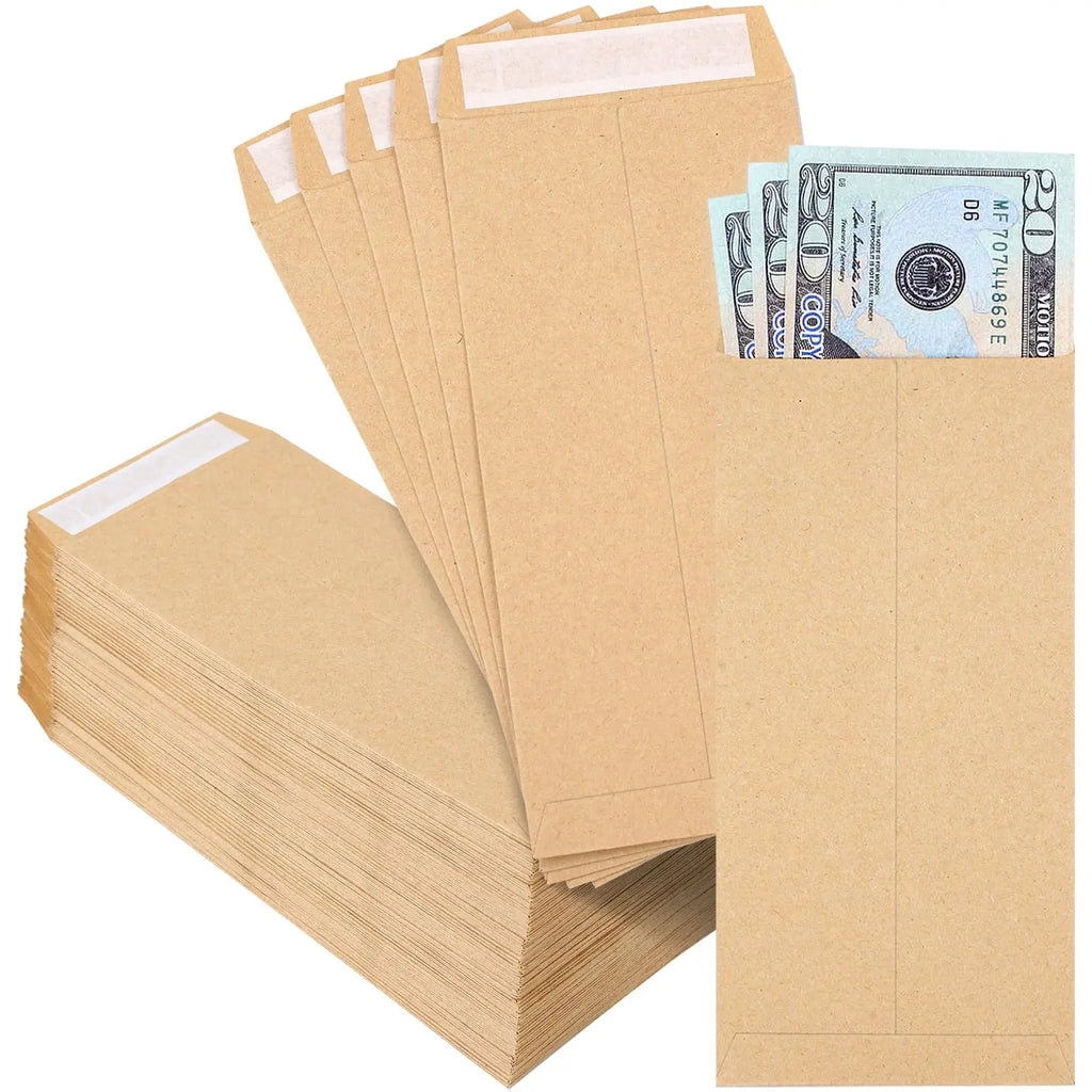 25Pcs Self-Sealing Cash Envelopes 6.5”x3.2”Money Envelope Money Holder Bags Budgeting Saving Challenge Letter for Gifts Tickets
