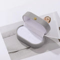 1Pc Grey Mini Velvet Ring Box Soft Scratch Resistant Portable Jewelry Storage Holder for Women Girls Wedding Proposal Engagement