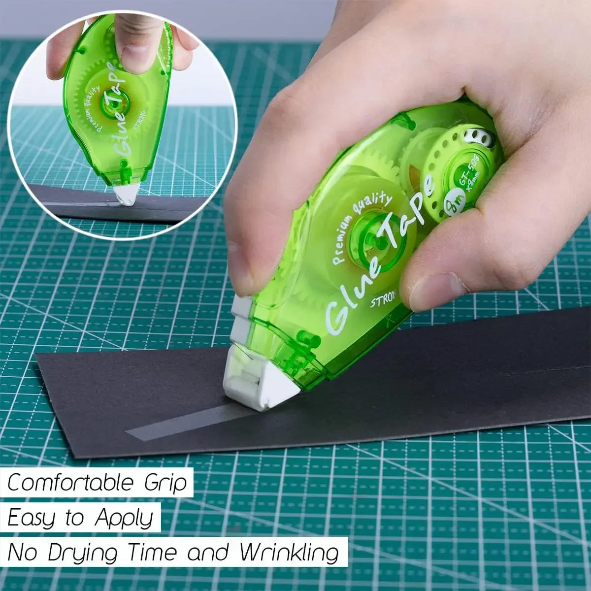 12 Pack Double Sided Tape Roller - Permanent Adhesive Scrapbooking Tape Dispenser for Crafts, Arts Projects