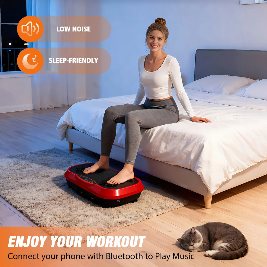 Power Vibration Plate Exercise Machine 200 Levels And 10 Modes 149.69 KG Capacity Full Body Vibrating Platform Workout Equipment