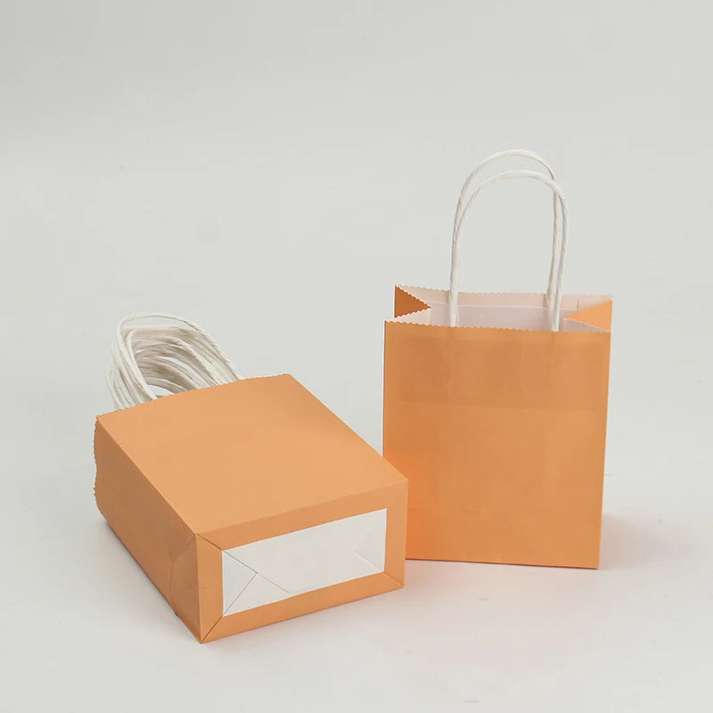 Macaron Soft Pastel Kraft Paper Bags with Handles - Bulk Multipurpose for Gift, Shopping & Party