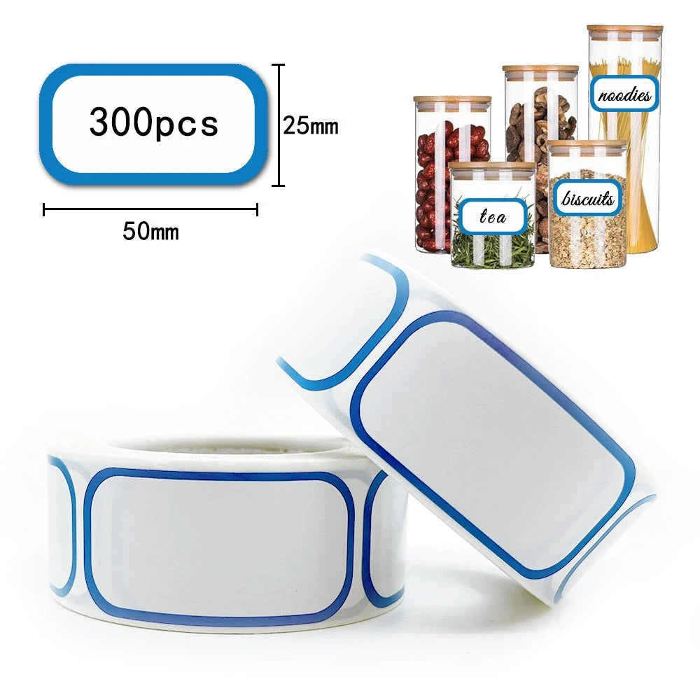 300Pcs Removable Freezer Labels,1 x 2 Inch Food Storage Stickers,Self-Adhesive Date Labels DIY Handmade Stickers Bottle Pack
