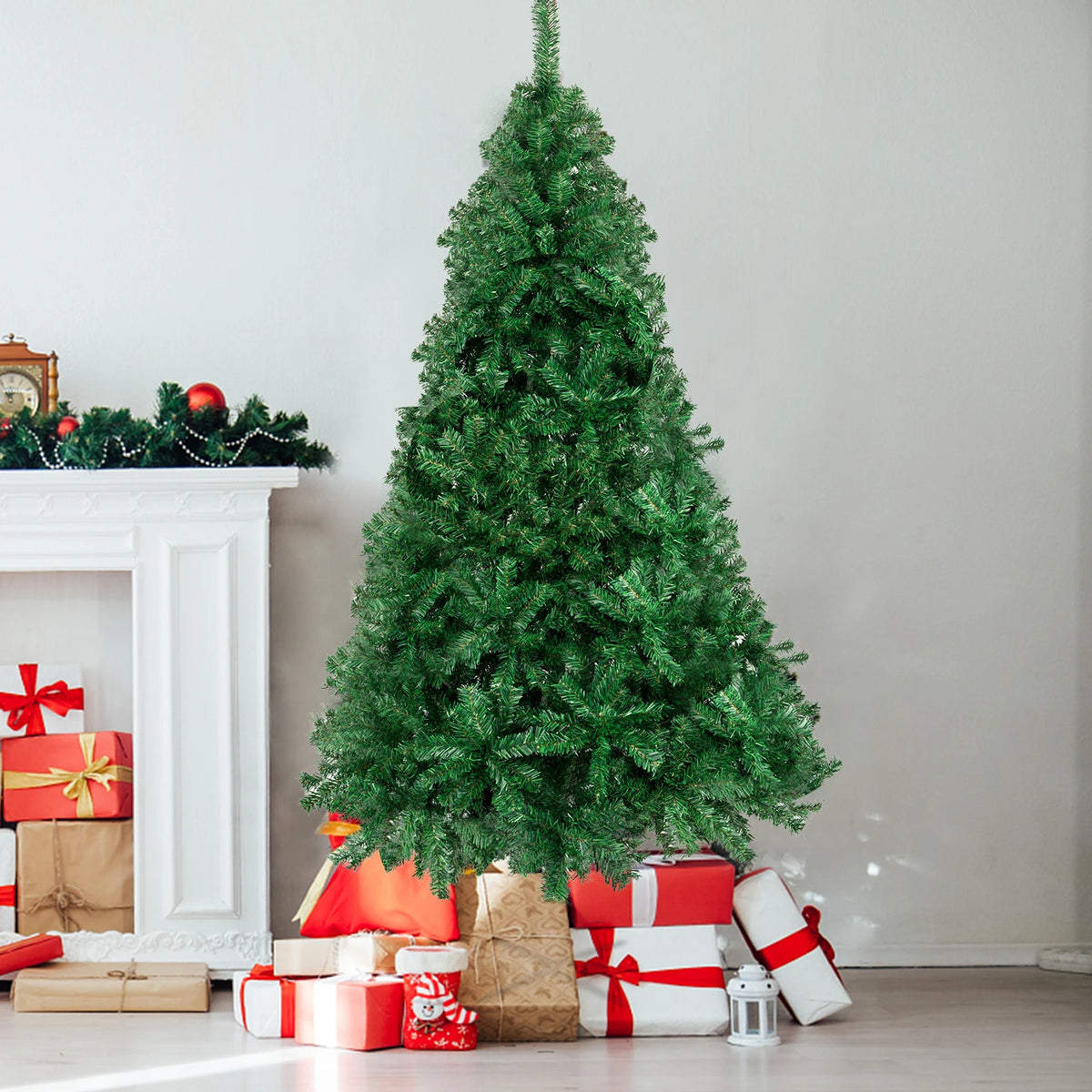 6FT Simulation Christmas Tree, 550 Artificial PVC Christmas Trees with Metal Brackets, Suitable for Home and Office Decoration, Suitable for Indoor and Outdoor Use, Christmas Decoration, Holiday Gifts