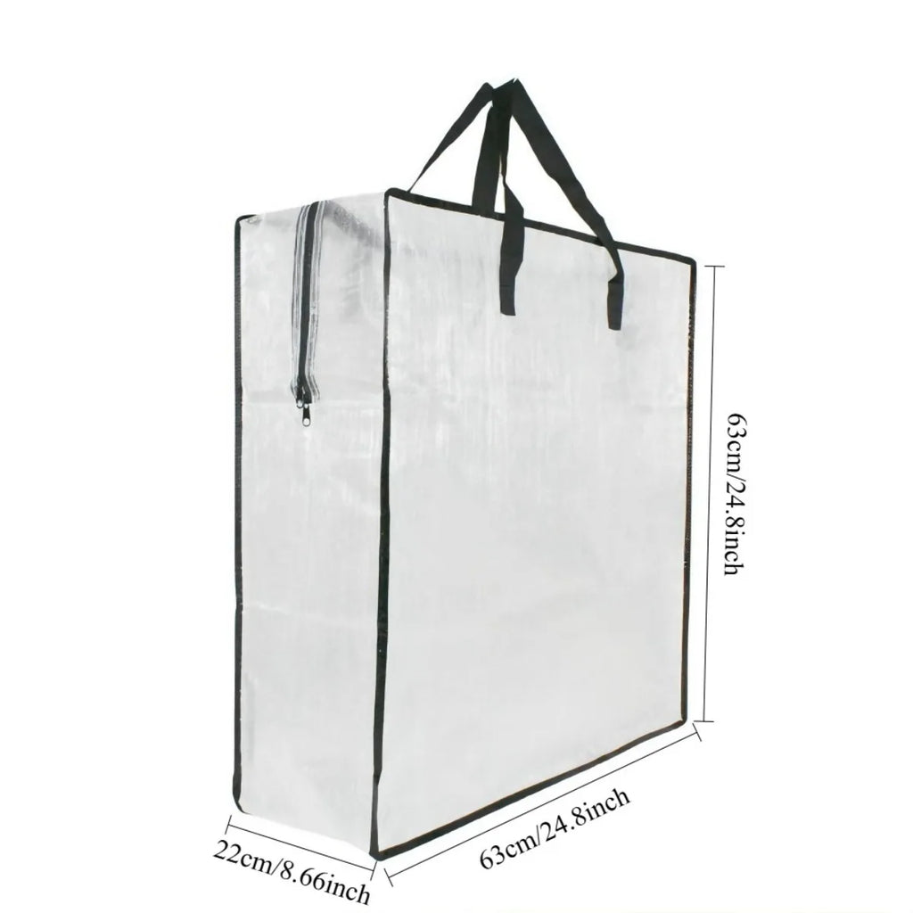 Waterproof Heavy Duty Storage Bags Large Size Clear Zipper Laundry Bags for Home Organization Travel Clothes Storage Reusable