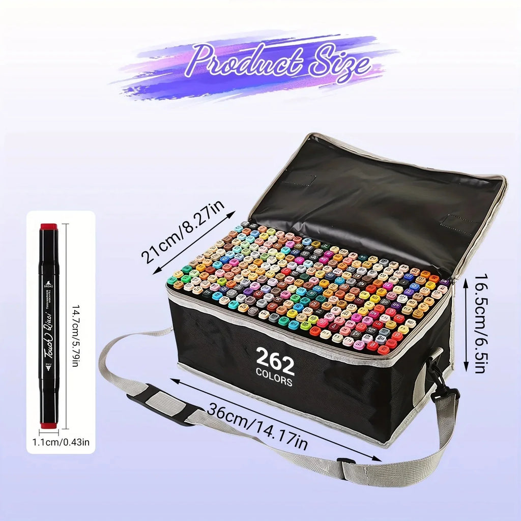 262 Colour Dual Tip Marker Set, Quick Dry Sketching Markers for Painting, Professional Art Markers for Drawing Illustration, Marker Pens for Artists