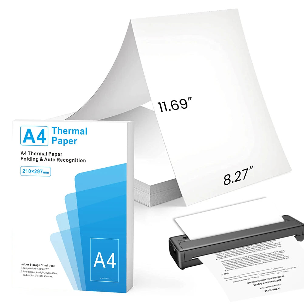 100/200 Sheets A4 Thermal Paper Folding Continuous Printing Paper Auto Recognition Multipurpose Printing Paper